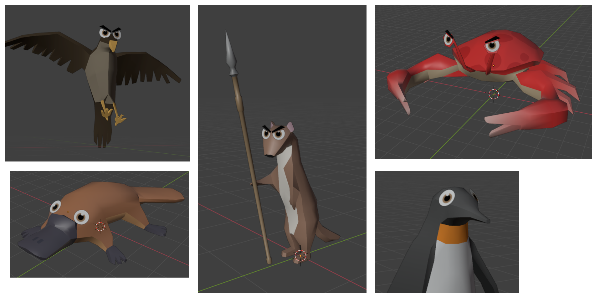 low poly character models
