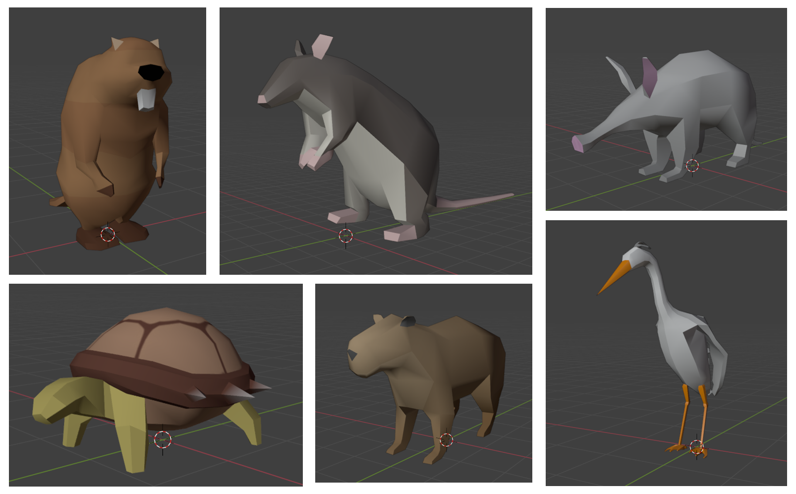 low poly character models