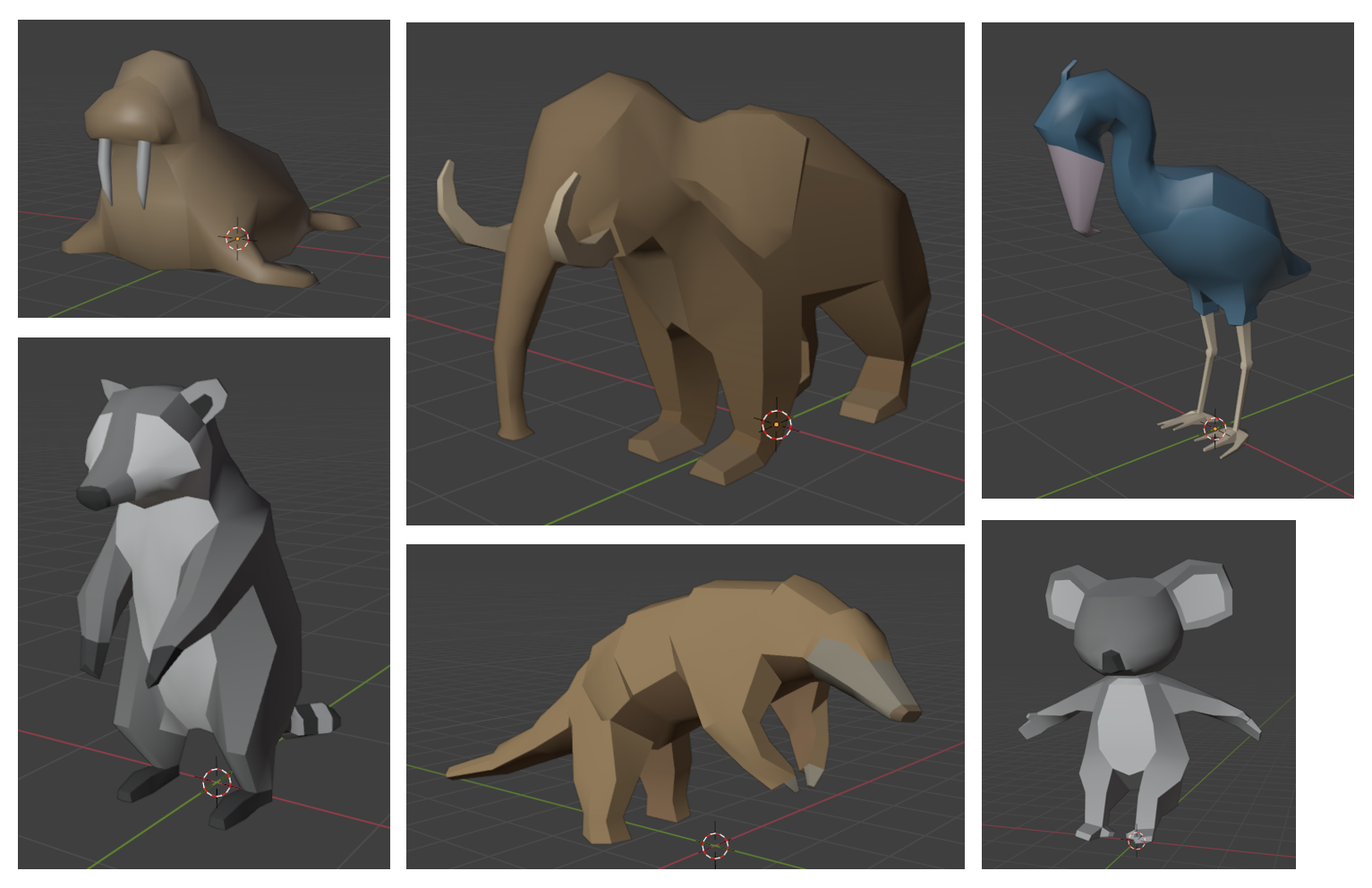 low poly character models
